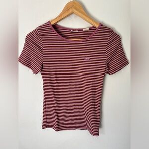 LEVIS Women Striped T-shirt Size Xs